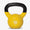 Yellow vinyl kettlebell