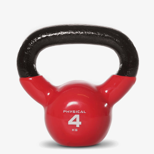 Red vinyl kettlebell